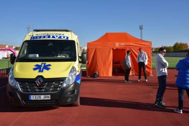 Teléfono de emergencias en el dorsal